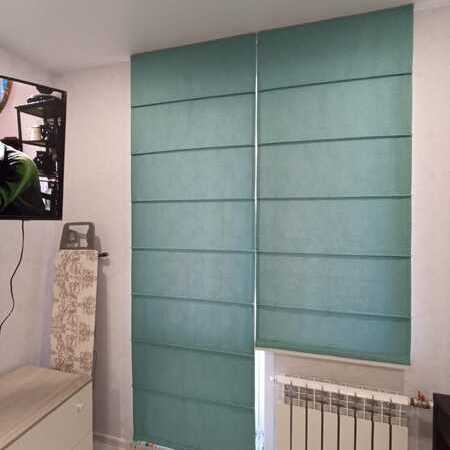 Римские шторы бирюзовые